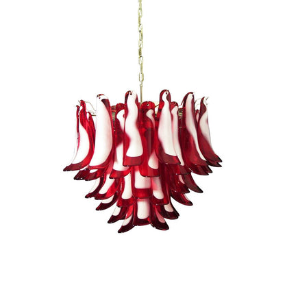 Red Glass Murano Petals Ceiling fixture Chandelier