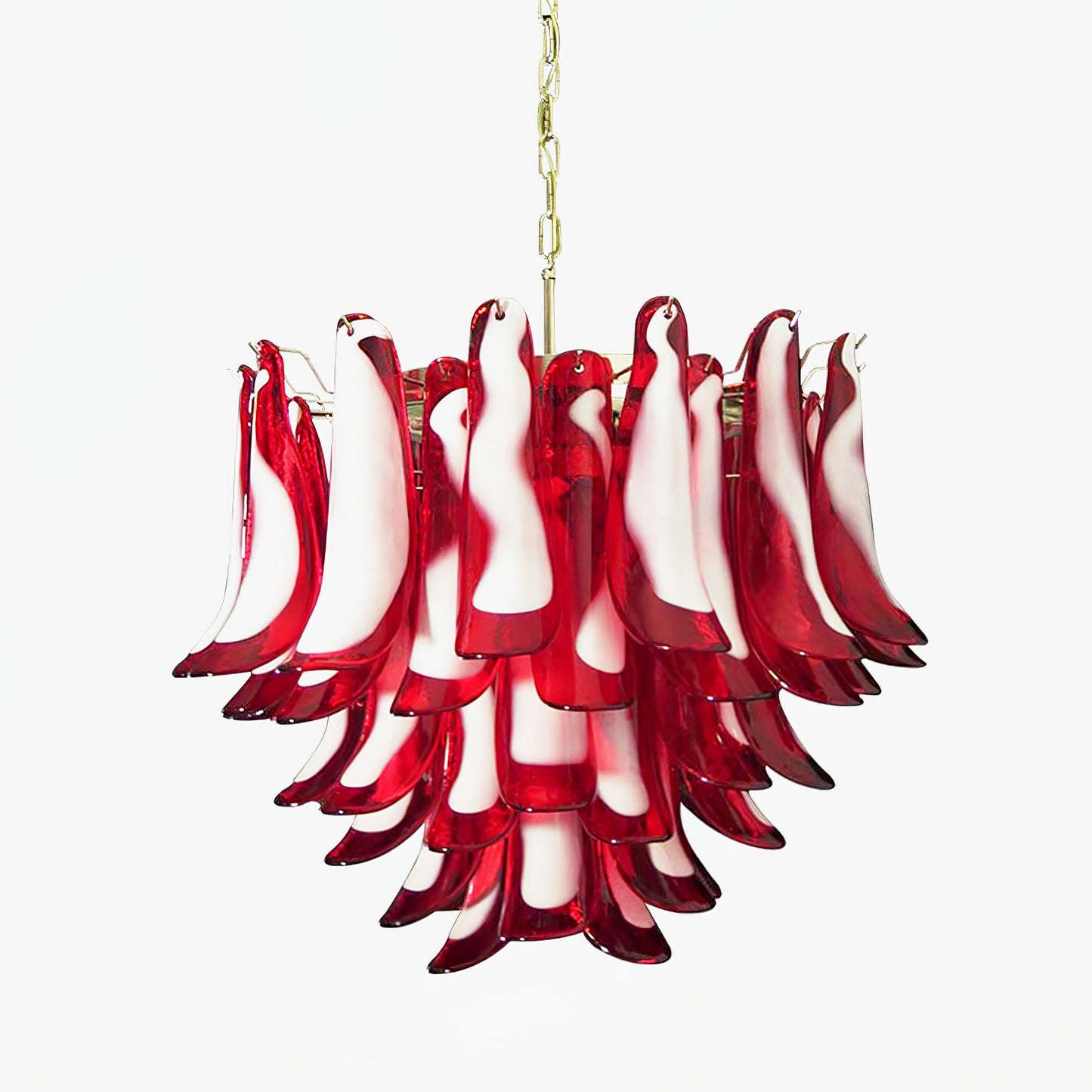 Red Glass Murano Petals Ceiling fixture Chandelier