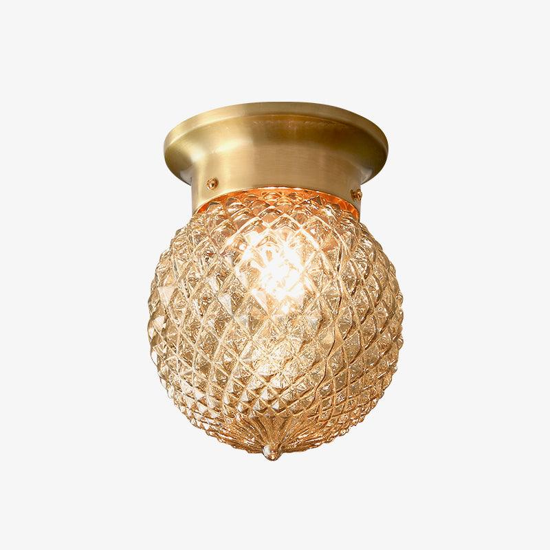 Reeded Globe Flush Ceiling fixture Ceiling Light