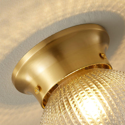 Reeded Globe Flush Ceiling fixture Ceiling Light