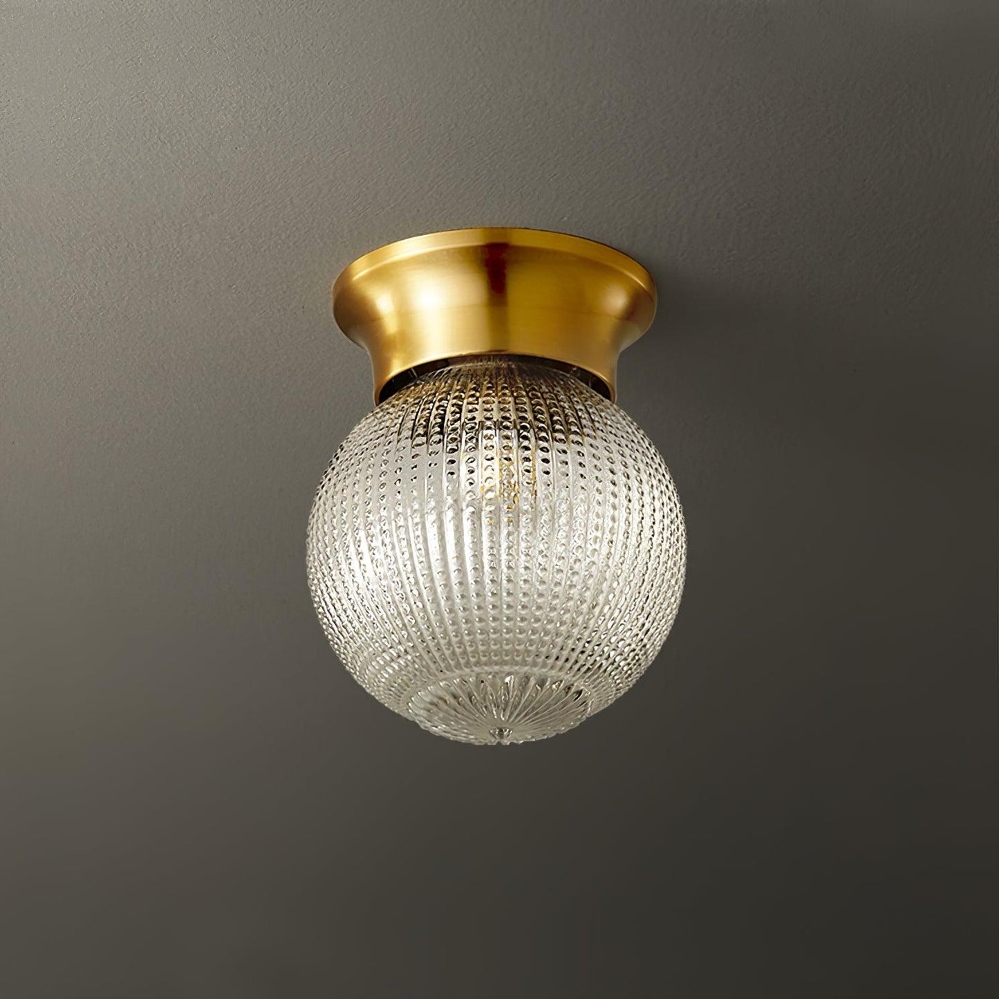 Reeded Globe Flush Ceiling fixture Ceiling Light