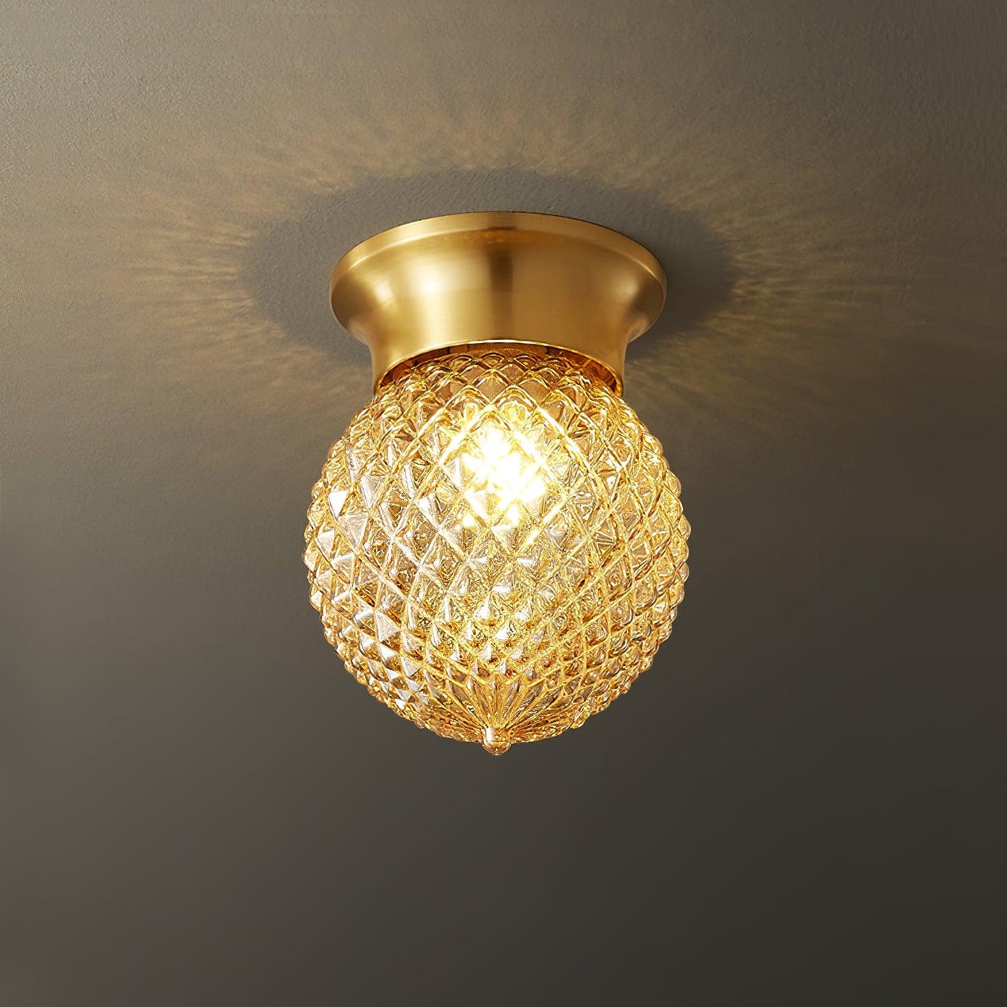 Reeded Globe Flush Ceiling fixture Ceiling Light