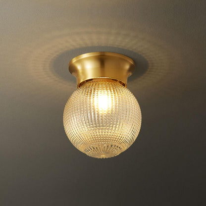 Reeded Globe Flush Ceiling fixture Ceiling Light