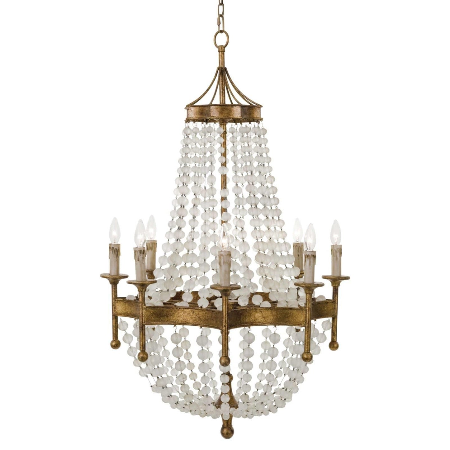 Regina Andrew Frosted Crystal Bead 28 Inch 8 Light Chandelier Cp433245