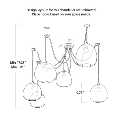 Regina Andrew Molten Spider 106 Inch 6 Light Chandelier Cp433274