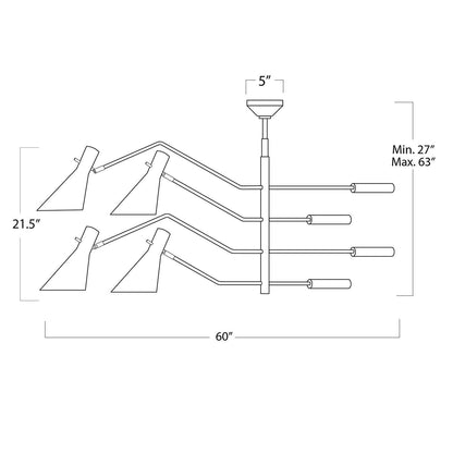 Regina Andrew Spyder 60 Inch 4 Light Chandelier Cp738757