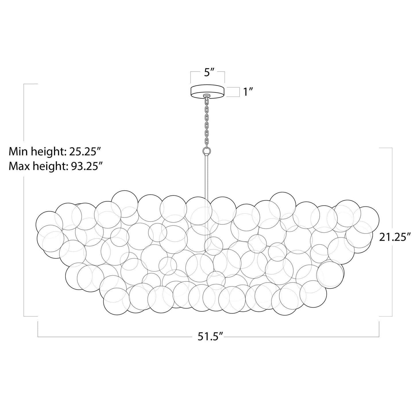 Regina Andrew Bubbles 51 Inch 8 Light Linear Suspension Light Cp760834