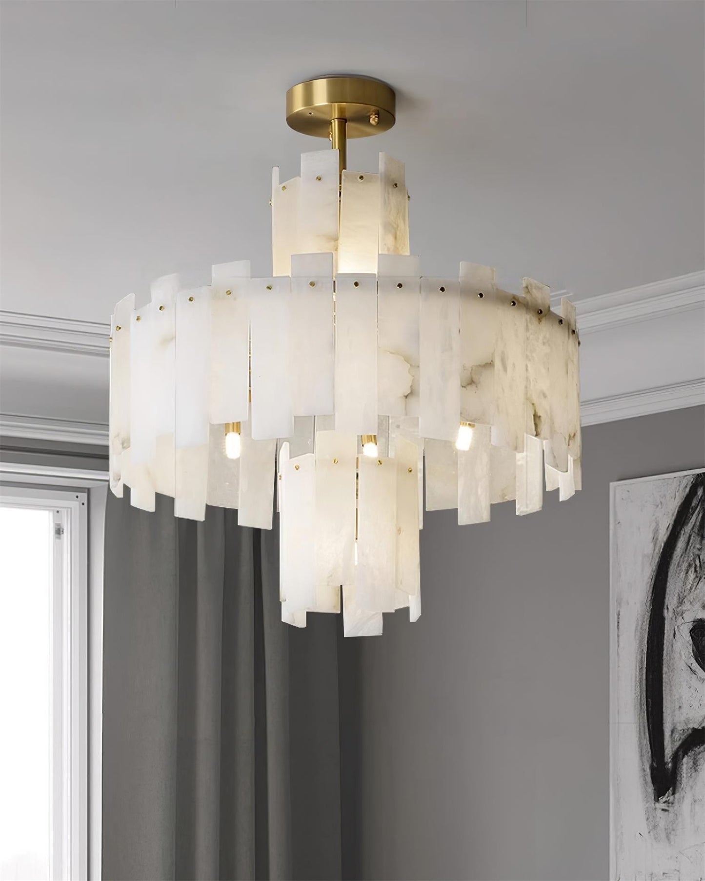 Regina Alabaster Gasolier Chandelier