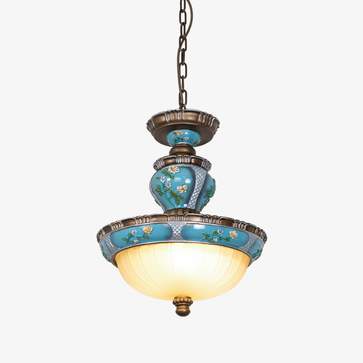 Retro Floral Resin Drop light Pendant Light