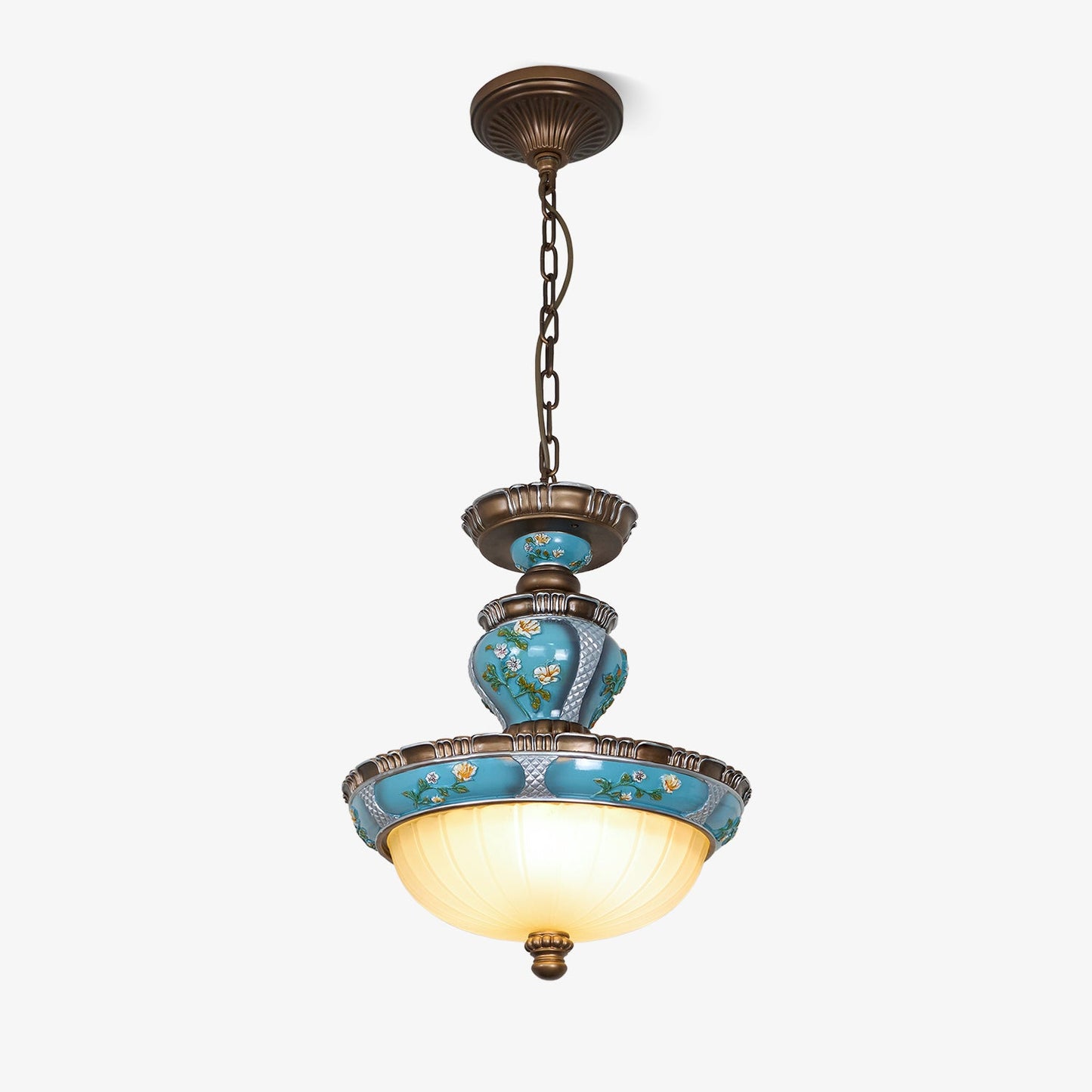 Retro Floral Resin Drop light Pendant Light