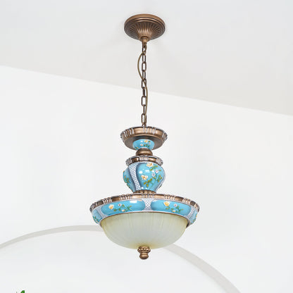 Retro Floral Resin Drop light Pendant Light