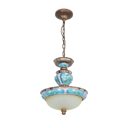 Retro Floral Resin Drop light Pendant Light