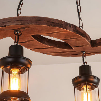 Retro Boat Wood Gasolier Chandelier