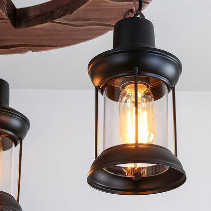 Retro Boat Wood Gasolier Chandelier