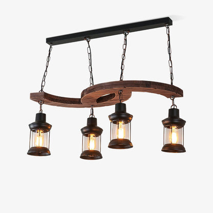 Retro Boat Wood Gasolier Chandelier