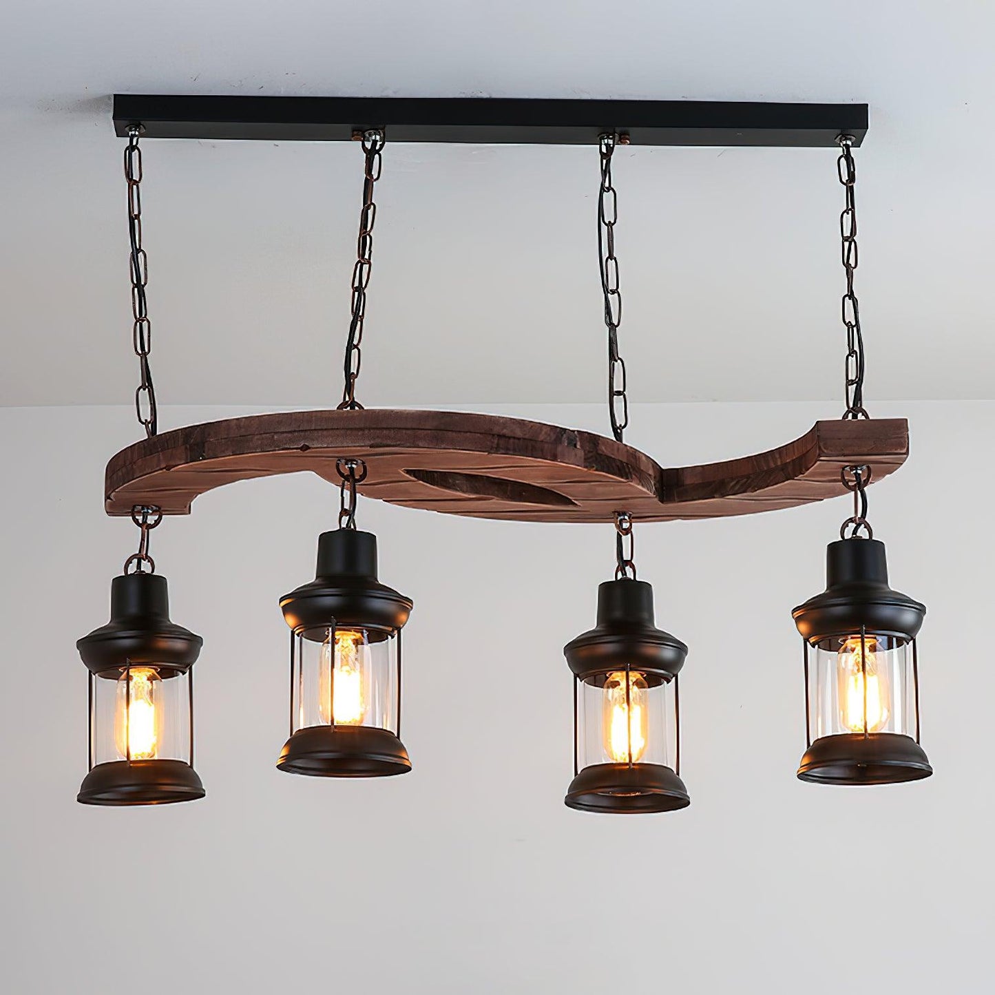 Retro Boat Wood Gasolier Chandelier