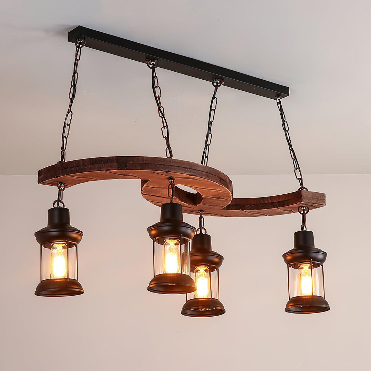 Retro Boat Wood Gasolier Chandelier