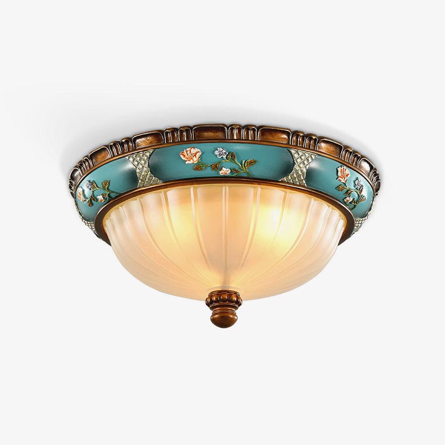 Retro Floral Resin Recessed Flush mount light Ceiling Light