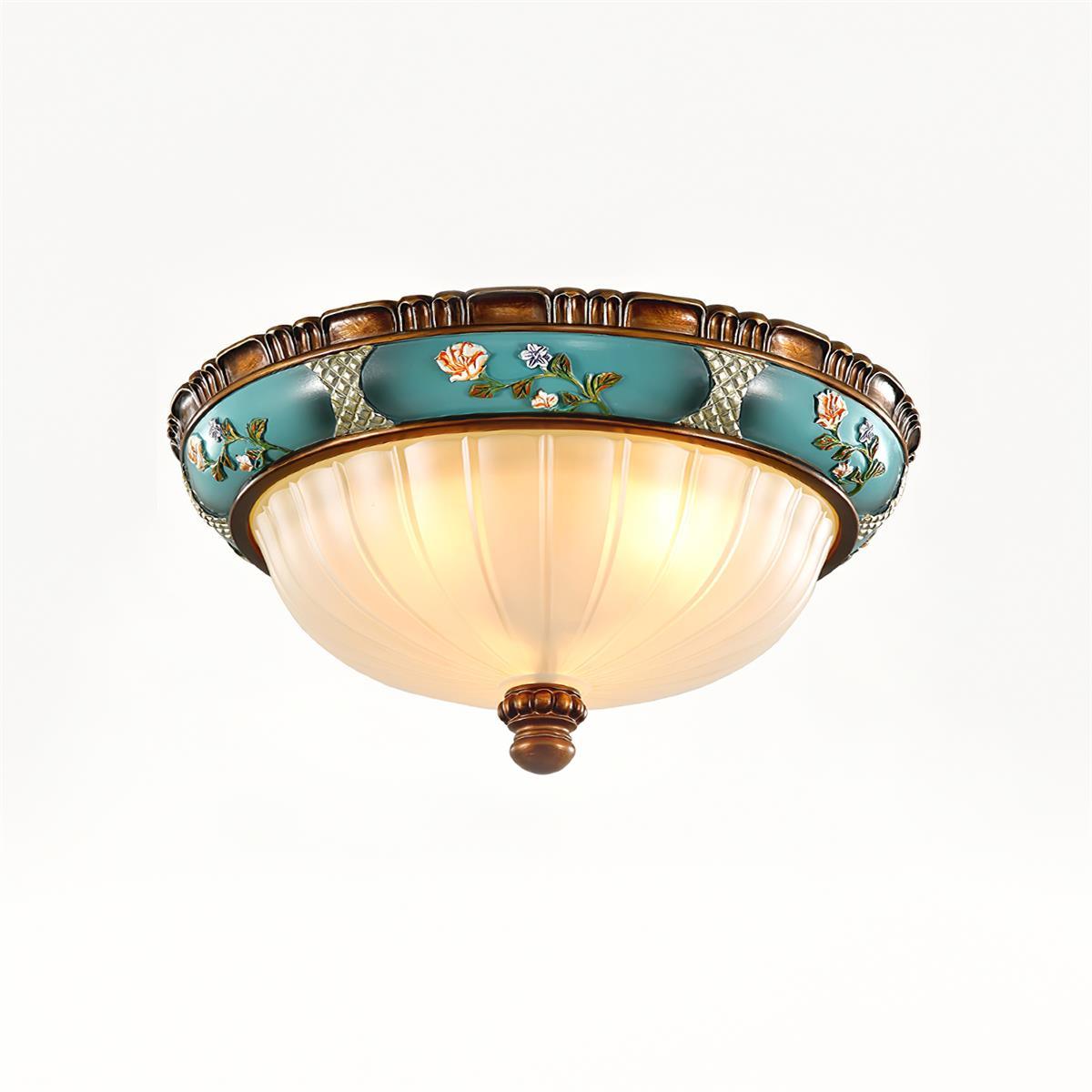 Retro Floral Resin Recessed Flush mount light Ceiling Light