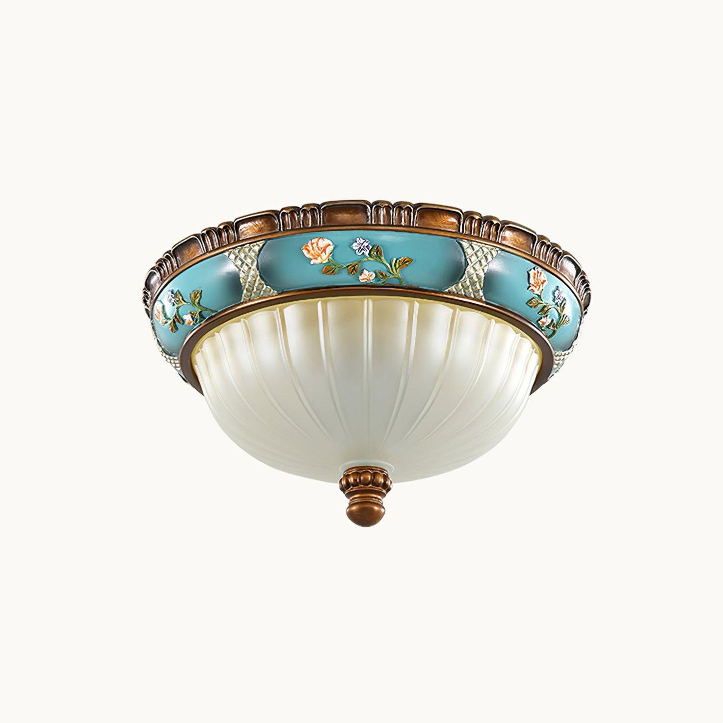 Retro Floral Resin Recessed Flush mount light Ceiling Light