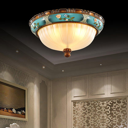 Retro Floral Resin Recessed Flush mount light Ceiling Light