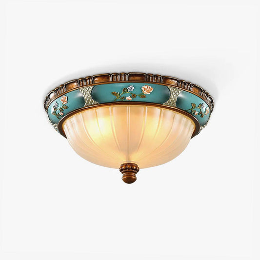 Retro Floral Resin Recessed Flush mount light Ceiling Light