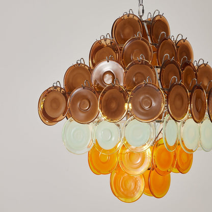 Retro Glass Disc Chandelier