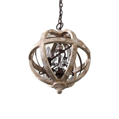 Retro Globe Weathered Crown Chandelier