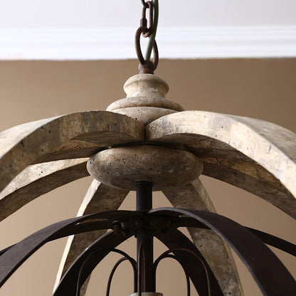 Retro Globe Weathered Crown Chandelier