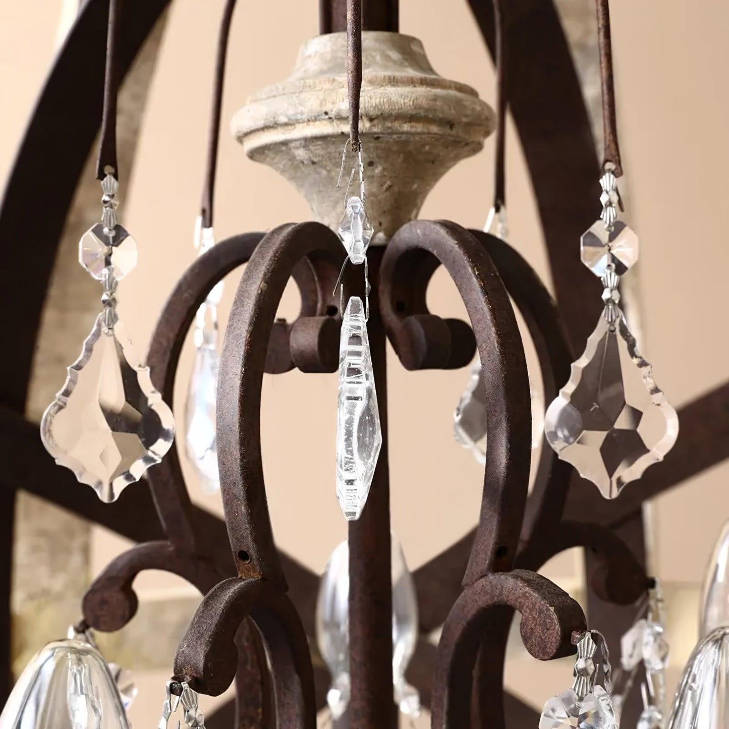 Retro Globe Weathered Crown Chandelier