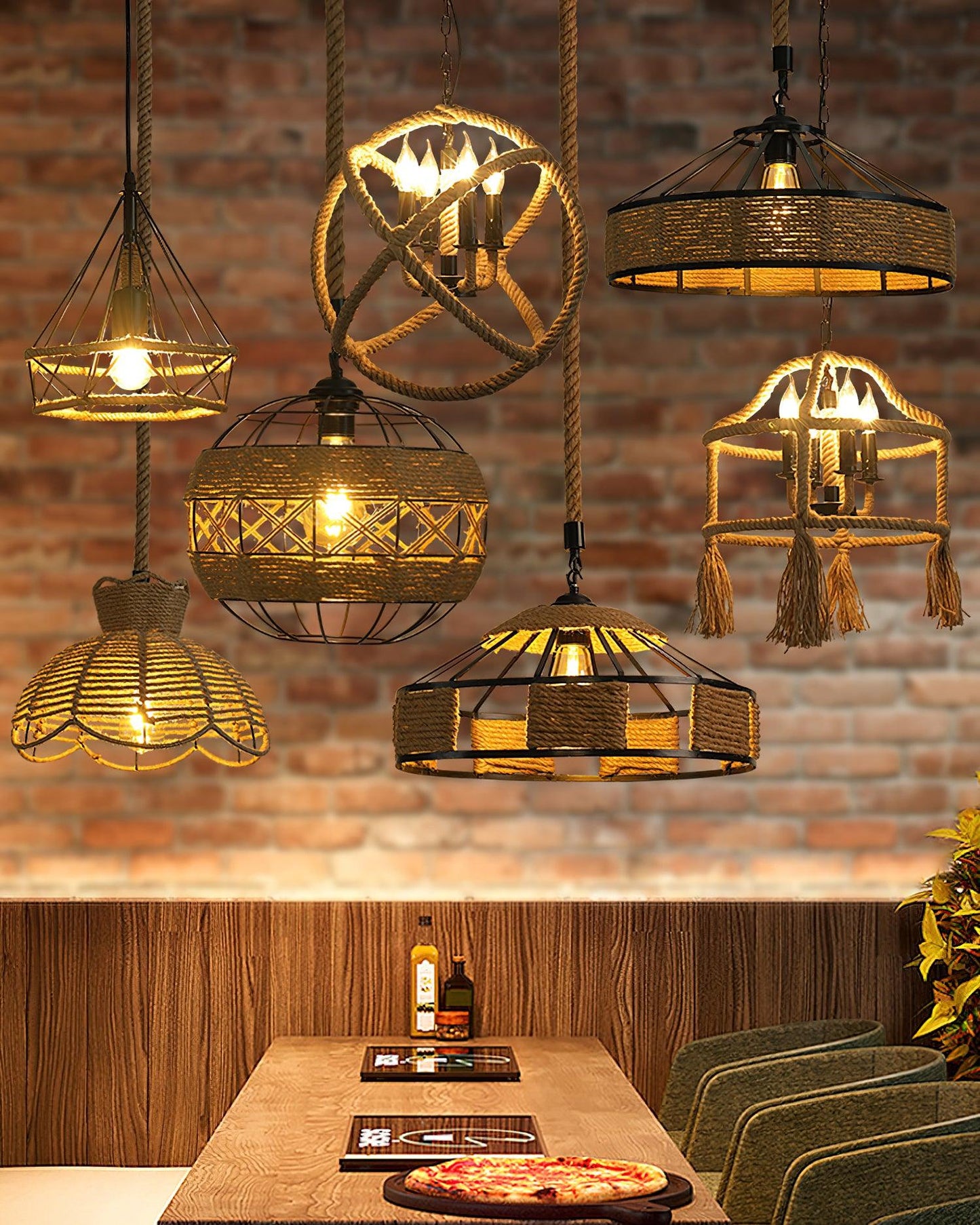 Retro Hemp Rope Exquisite Ceiling light fitting Pendant Light