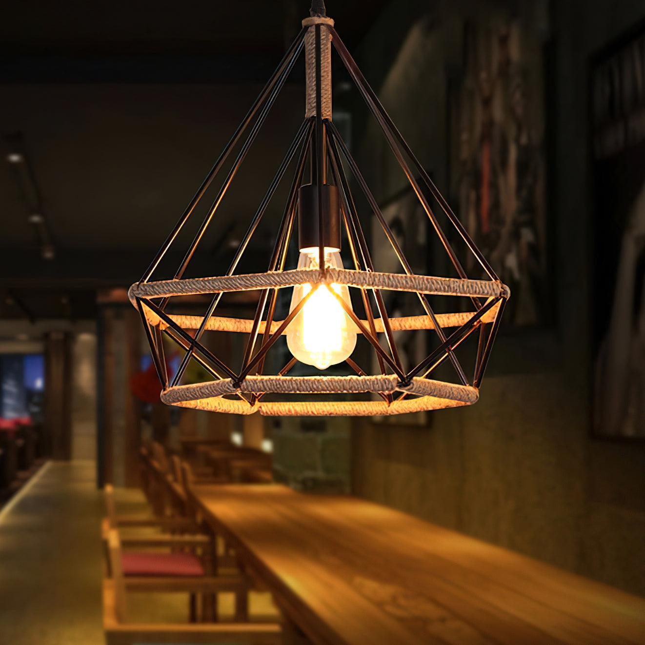 Retro Hemp Rope Interesting Drop light Pendant Light