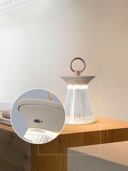 Ribbed Acrylic Built-in Battery Portable lamp Table Lamp