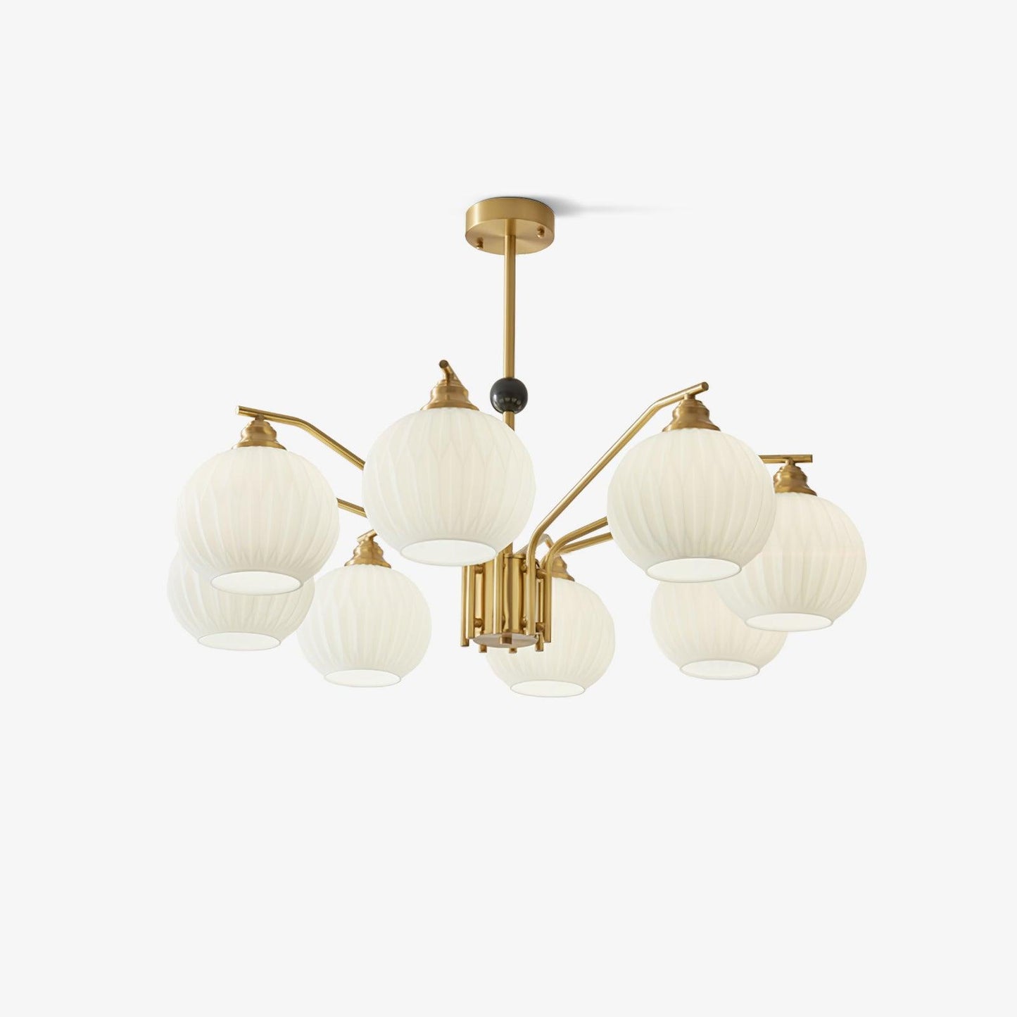 Ribbed Glass Gold Ceiling fixture Chandelier