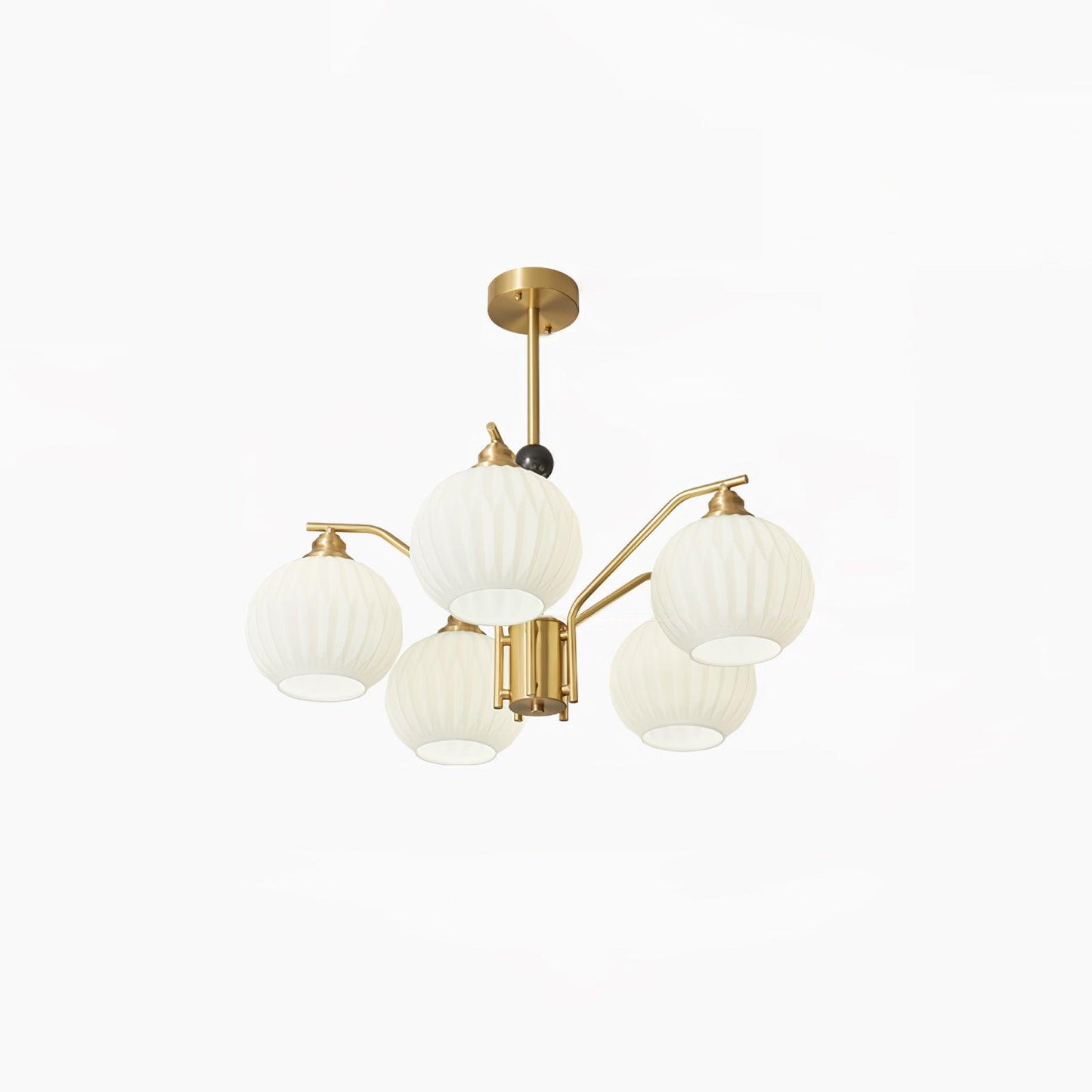 Ribbed Glass Gold Ceiling fixture Chandelier