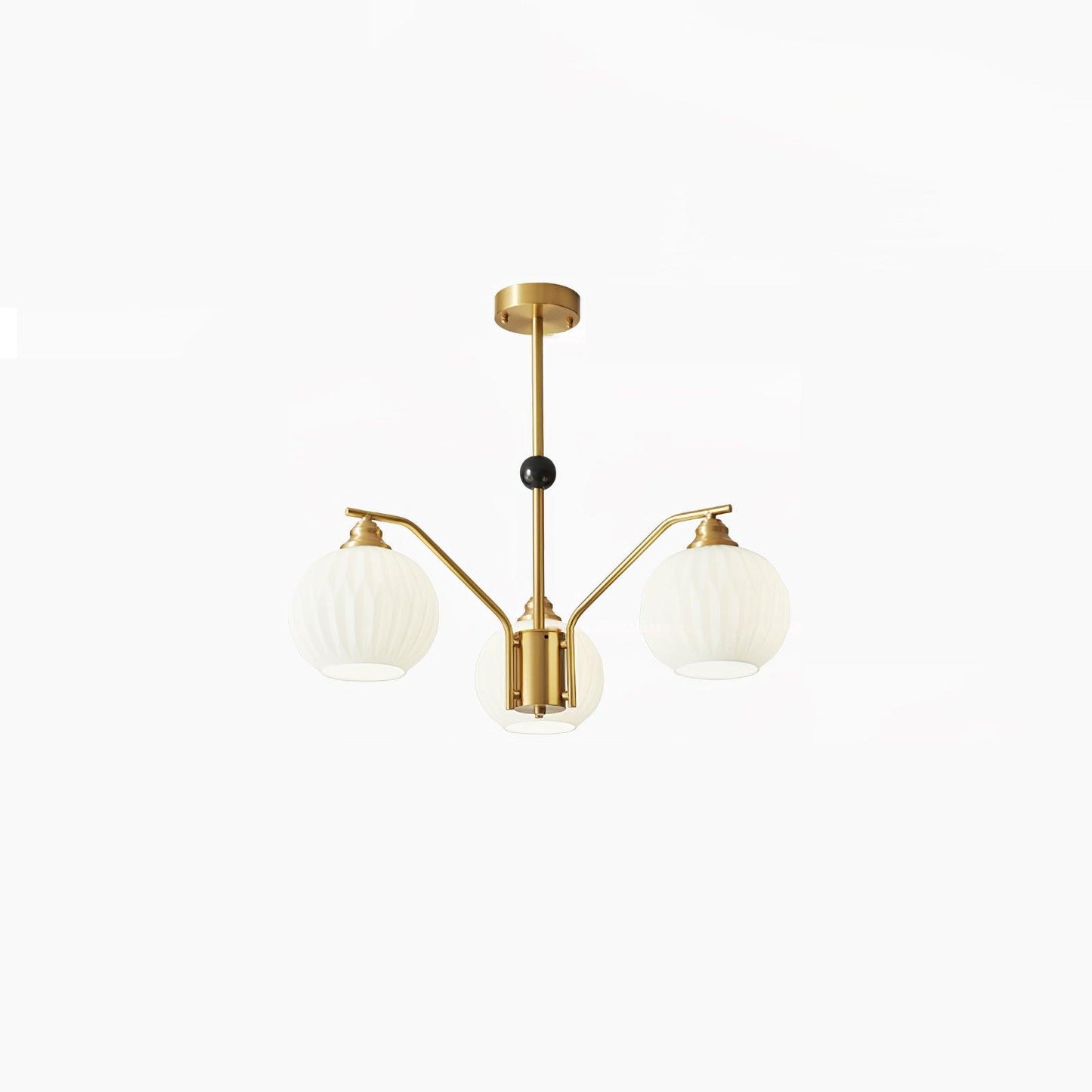 Ribbed Glass Gold Ceiling fixture Chandelier