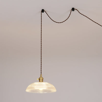Ribbed Spiral Pendant Swag Light