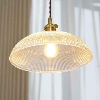 Ribbed Spiral Pendant Swag Light