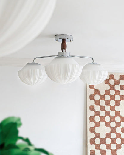 Ribbed Walnut Ceiling light Ceiling Lamp