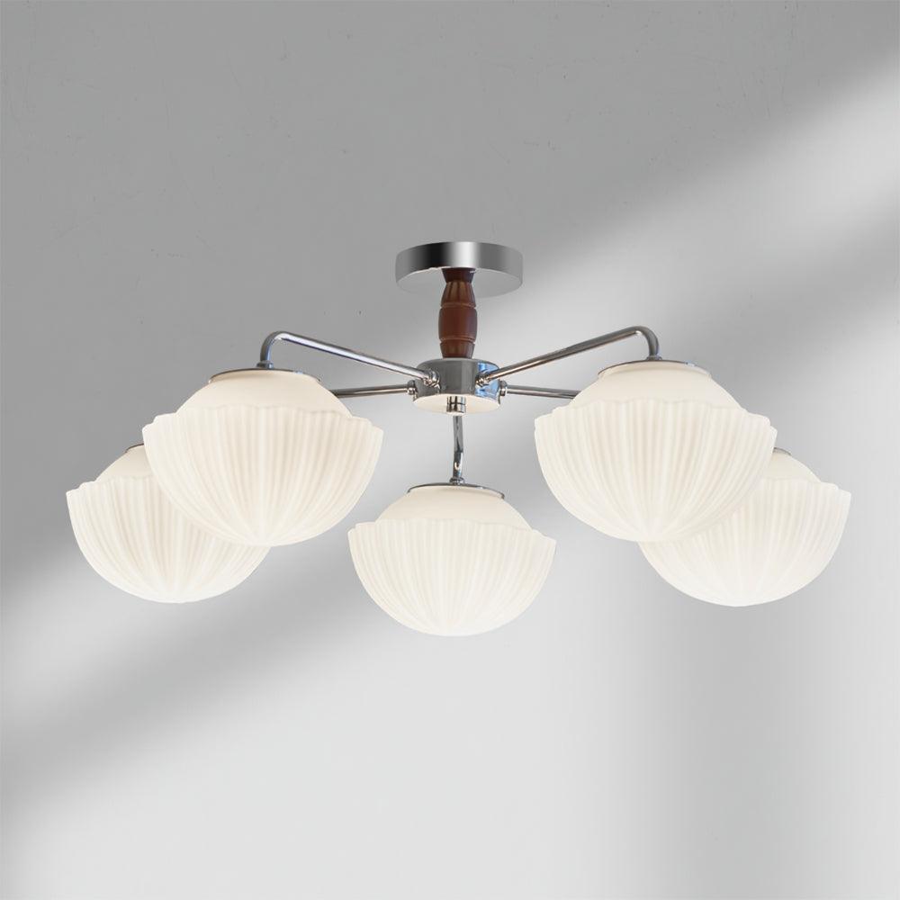 Ribbed Walnut Ceiling light Ceiling Lamp