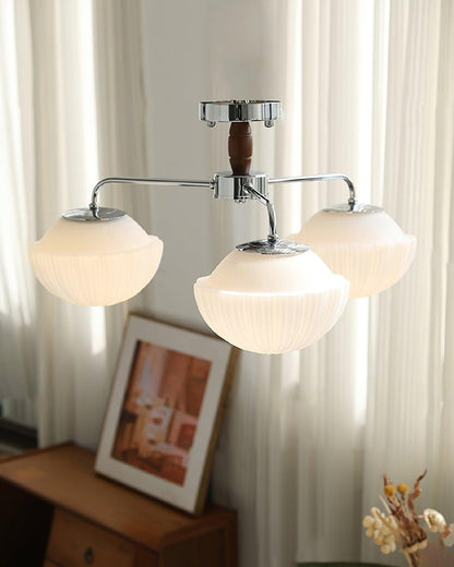 Ribbed Walnut Ceiling light Ceiling Lamp