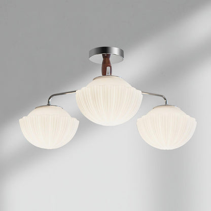 Ribbed Walnut Ceiling light Ceiling Lamp