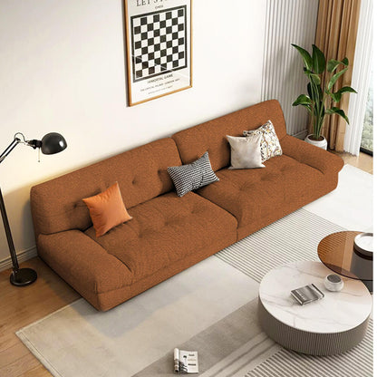 Rich Brown Sofa with Wide Armrest and 3 Pillow