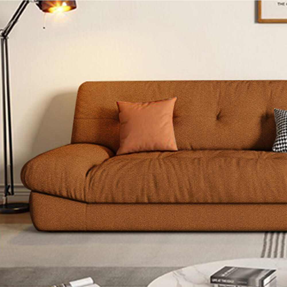 Rich Brown Sofa with Wide Armrest and 3 Pillow