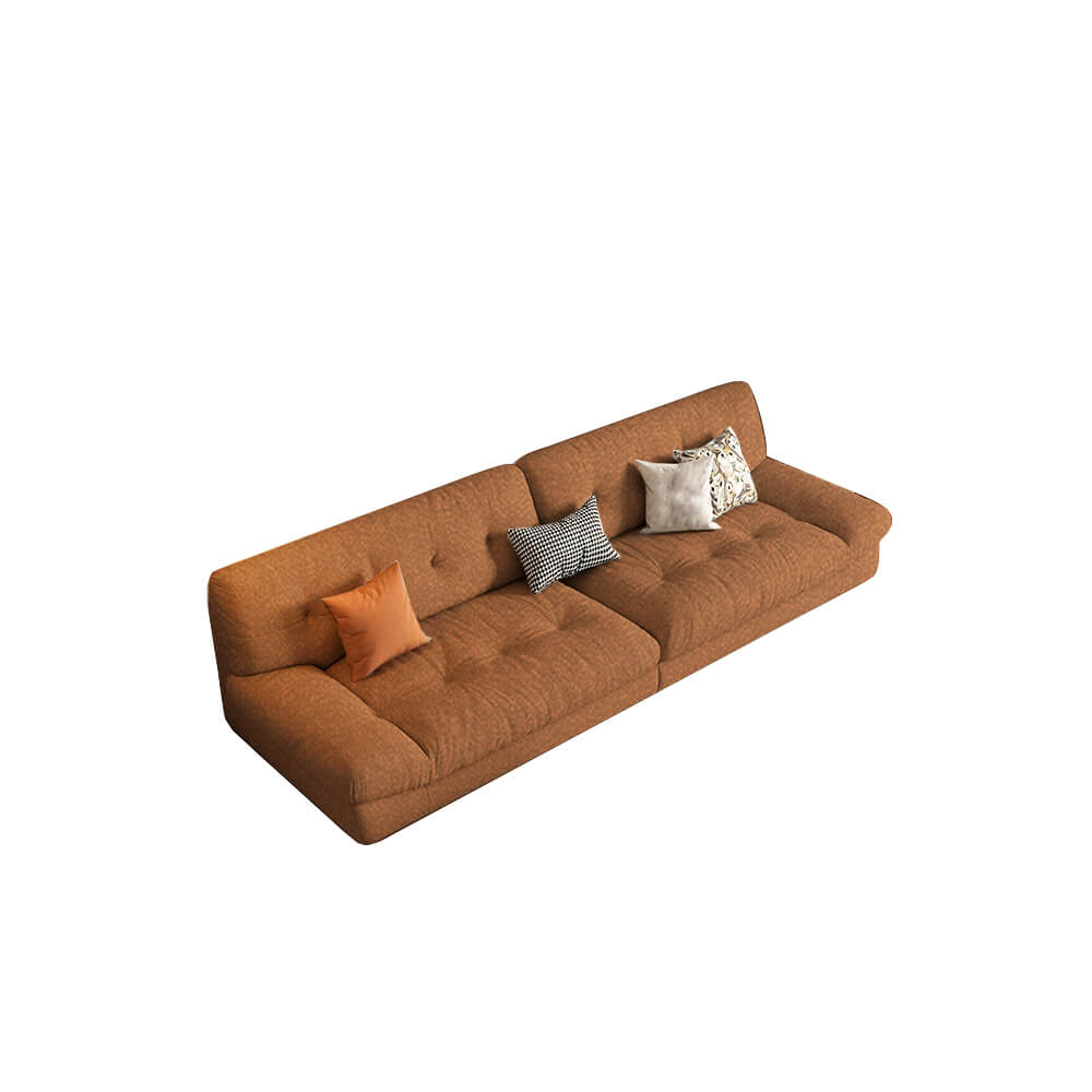 Rich Brown Sofa with Wide Armrest and 3 Pillow