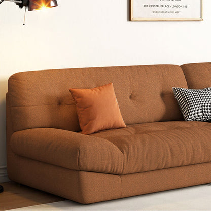 Rich Brown Sofa with Wide Armrest and 3 Pillow