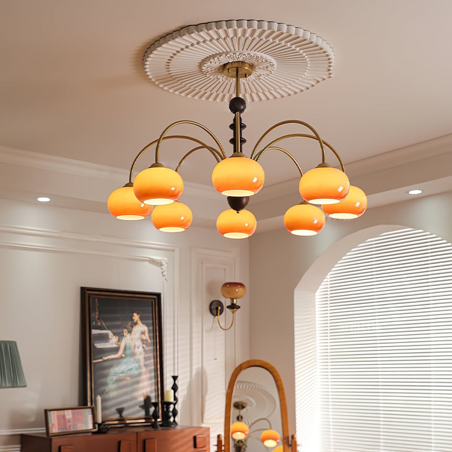 Ripe Persimmon Candelabrum Chandelier