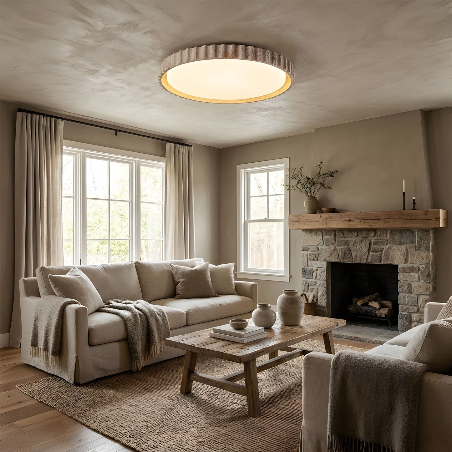 Riva Stone Ceiling Light