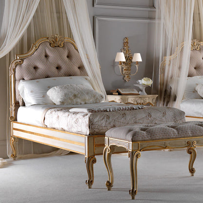 Rococo Button Upholstered Single Bed