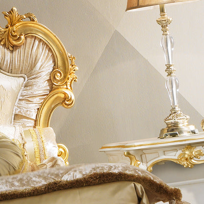 Rococo Ivory and Gold Leaf Wall Fixing Bedside Table